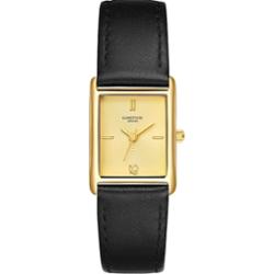 Glanzstücke München Zegarek na reke z prawdziwej skóry w kolorze czarnym Zegarki damskie 1 ct Damski