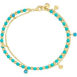 Glanzstücke München Srebrna bransoleta srebro wysokiej próby turkusowy żółte złoto Bransoletki 1 ct Damski