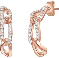 Glanzstücke München Srebrne kolczyki kreole srebro wysokiej próby Cyrkonia różowe złoto Kolczyki 1 ct Damski