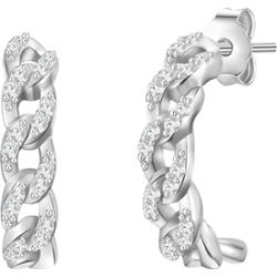 Glanzstücke München Srebrne kolczyki kreole srebro wysokiej próby Cyrkonia srebrny Kolczyki koła 1 ct Damski