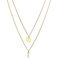 Elli Damska zawieszka z kółkiem płytką Geo z pozłacanego srebra próby 925 Sterling Silver Naszyjniki 1 ct Damski