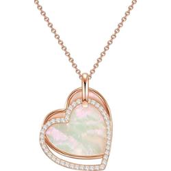 Rafaela Donata Naszyjnik srebrny Serce srebro wysokiej próby Cyrkonia Masa perłowa różowe złoto Naszyjniki 1 ct Damski