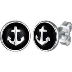 KUZZOI męskie koło Srebro 925 Sterling Silver karnawał czarny Kolczyki 1 ct Męskie