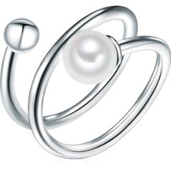 Lulu & Jane Srebro wysokiej pr óby Perła hodowlana słodkowodna Pierścionki 1 ct Damski