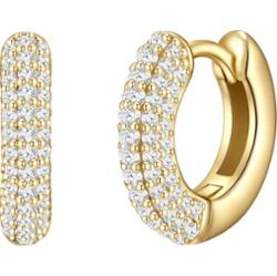 Glanzstücke München Srebrne kolczyki kreole srebro wysokiej próby Cyrkonia żółte złoto Kolczyki koła 1 ct Damski