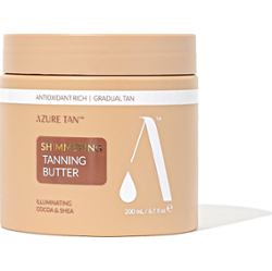 AZURE TAN Stopniowo opalające rozświetlające masło do ciała Rękawice do samoopalacza 200 ml
