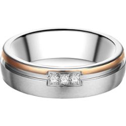 Trilani Pierścionek z Stal nierdzewna w Srebro/różowe złoto Pierścionki 1 ct Damski