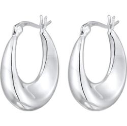 Elli Damskie kolczyki kreole Elegant Chunky ze srebra próby 925 Sterling Silver Kolczyki koła 1 ct