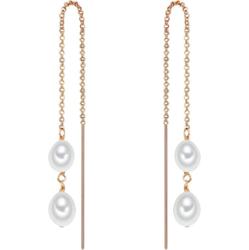 Valero Pearls Kolczyki wiszące z perłą srebro wysokiej próby Perła hodowlana słodkowodna różowe złoto 1 ct Damski