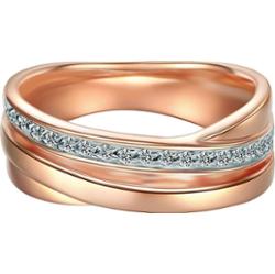 Trilani Pierścionek z Srebro wysokiej próby w Różowy złoty Pierścionki 1 ct Damski