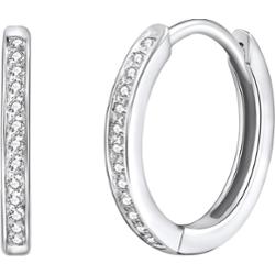 Rafaela Donata Srebrne kolczyki kreole srebro wysokiej próby Cyrkonia srebrny Kolczyki 1 ct Damski