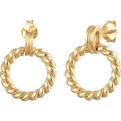 Elli Damskie kolczyki sztyfty okrągłe zakręcone w srebrze próby 925 Sterling Silver Kolczyki 1 ct