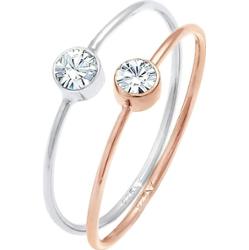 Elli Damski pierścionek do łączenia 2 części soliter Basic Bi-color w pozłacanym srebrze 925 Sterling Silver Pierścionki 1 ct