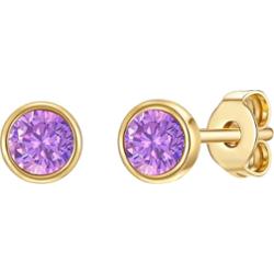 Glanzstücke München Srebrne kolczyki sztyfty srebro wysokiej próby Ametyst żółte złoto Kolczyki 1 ct Damski