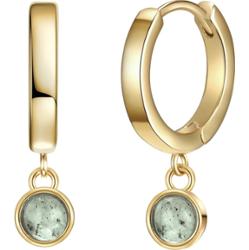 Glanzstücke München Srebrne kolczyki kreole srebro wysokiej próby Labradoryt żółte złoto Kolczyki 1 ct Damski