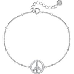 Glanzstücke München Bransoletka Peace Srebro wysokiej próby Srebrny Bransoletki 1 ct Damski
