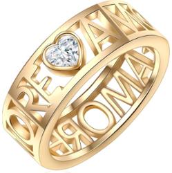 Lulu & Jane Pierścionek Stop metali Żółte złoto Pierścionki 1 ct Damski