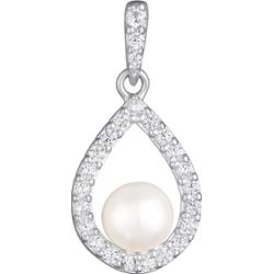 Nenalina Damski wisiorek z perłą hodowlaną słodkowodną i cyrkoniami, wykonany ze srebra próby 925 Sterling Silver Wisiorki 1 ct