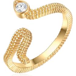 Lulu & Jane Pierścionek Waż Stop metali Żółte złoto Pierścionki 1 ct Damski