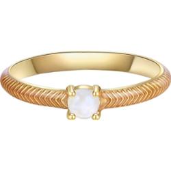 Glanzstücke München Srebrny pierścionek srebro wysokiej próby Kamień księżycowy żółte złoto Pierścionki 1 ct Damski