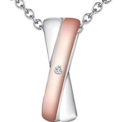 Rafaela Donata Diamentowy naszyjnik srebro wysokiej próby Diament srebro/różowe złoto Naszyjniki 1 ct Damski