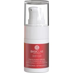 BasicLab Emulsyjne Serum z 0,3% Czystego Retinolu, 3% Witaminą C i Koenzymem Q10 Odnowa i Stymulacja Kremy do twarzy 15 ml