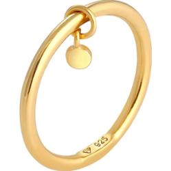 Elli Damski pierścionek okrągła płytka Basic Minimal srebro 925 Sterling Silver Pierścionki 1 ct