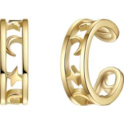 Glanzstücke München Srebrne klamry na ucho Półksiężyc/gwiazda srebro wysokiej próby żółte złoto Kolczyki 1 ct Damski