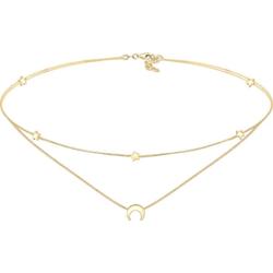 Elli Dmaski choker warstwowy Astro półksiężyc z gwiazdami srebro 925 Sterling Silver Naszyjniki 1 ct Damski