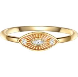 Glanzstücke München Srebrny pierścionek srebro wysokiej próby Cyrkonia żółte złoto Pierścionki 1 ct Damski