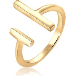 Elli Damski Geo rodowany Open Minimal ze srebra próby 925 Sterling Silver Pierścionki 1 ct