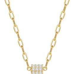 Glanzstücke München Naszyjnik srebrny srebro wysokiej próby Cyrkonia żółte złoto Naszyjniki 1 ct Damski