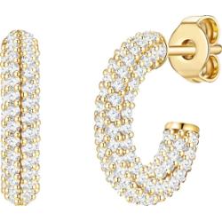 Glanzstücke München Srebrne kolczyki kreole srebro wysokiej próby Cyrkonia żółte złoto Kolczyki 1 ct Damski