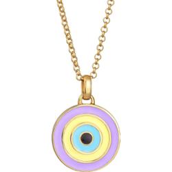 Elli Damski wisiorekEvil Eye Pastelowy Trend z emalią w pozłacanym srebrze próby 925 Sterling Silver Naszyjniki 1 ct