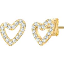 Glanzstücke München Kolczyki Serce z Srebro wysokiej próby w Żółte złoto 1 ct Damski