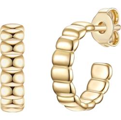 Glanzstücke München Srebrne kolczyki kreole srebro wysokiej próby żółte złoto Kolczyki koła 1 ct Damski