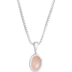 Elli PREMIUM Damski wisiorek z kamieniem szlachetnym Basic ponadczasowy z kwarcem różowym w srebrze próby 925 Sterling Silver Naszyjniki 1 ct