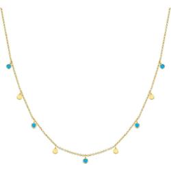 Glanzstücke München Naszyjnik srebrny srebro wysokiej próby turkusowy żółte złoto Naszyjniki 1 ct Damski