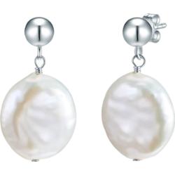 Valero Pearls Kolczyki wiszące z perłą srebro wysokiej próby Perła hodowlana słodkowodna srebrny 1 ct Damski