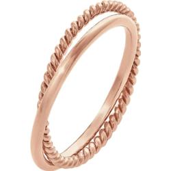 Elli Klasyczny filigranowy zakręcony Twisted Trend w srebrze próby 925 Sterling Silver Pierścionki 1 ct Damski