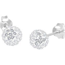 Elli Eleganckie damskie kolczyki kulki z kryształkami ze srebra próby 925 Kolczyki 1 ct Damski