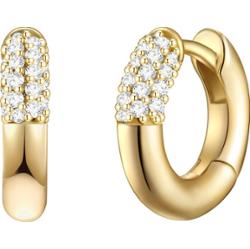 Glanzstücke München Srebrne kolczyki kreole srebro wysokiej próby Cyrkonia żółte złoto Kolczyki koła 1 ct Damski