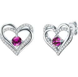 Rafaela Donata Kolczyki sztyfty z kryształkami Swa Serce srebro wysokiej próby zdobiony kryształkami Swarovski® srebrny 1 ct Damski