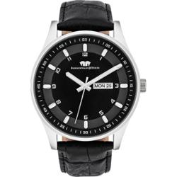 Rhodenwald & Söhne Zegarek kwarcowy Couragian Srebrny Skóra naturalna Czarny Zegarki męskie 1 ct Męskie