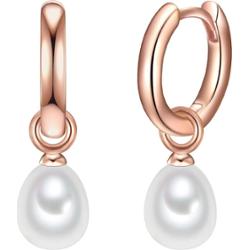 Valero Pearls Srebrne kolczyki kreole srebro wysokiej próby Perła hodowlana słodkowodna srebrny Kolczyki koła 1 ct Damski