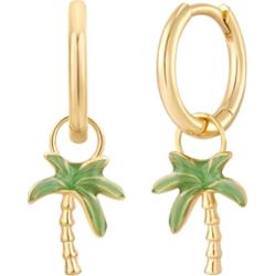 Glanzstücke München Srebrne kolczyki kreolki Palma Srebro wysokiej próby Żółte złoto Kolczyki 1 ct Damski