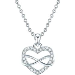 Rafaela Donata Naszyjnik srebrny Serce srebro wysokiej próby Cyrkonia srebrny Naszyjniki 1 ct Damski