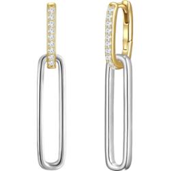 Glanzstücke München Kolczyki z Srebro wysokiej próby w Srebrny/żółte złoto 1 ct Damski