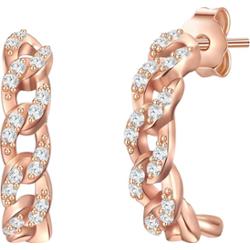 Glanzstücke München Srebrne kolczyki kreole srebro wysokiej próby Cyrkonia różowe złoto Kolczyki 1 ct Damski