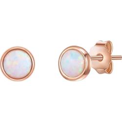 Glanzstücke München Srebrne kolczyki sztyfty srebro wysokiej próby Opal (synt.) różowe złoto Kolczyki 1 ct Damski